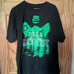 Black T-Shirt with Green Graphic The Exorcist